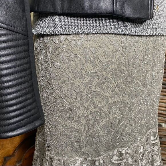 Ralph Lauren Silver Lace Midi Godet Trumpet Skirt - Picture 16 of 16